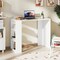 White Engineered Wood Computer Desk with 3 Open Shelves for Small Spaces